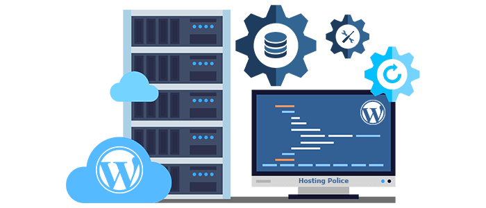 Illustration of WordPress Hosting with Server and Cloud Integration
